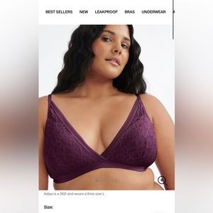 NWT lace deep v bralette